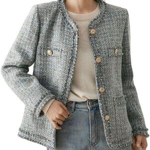 Women's Tweed Blazer - Gray